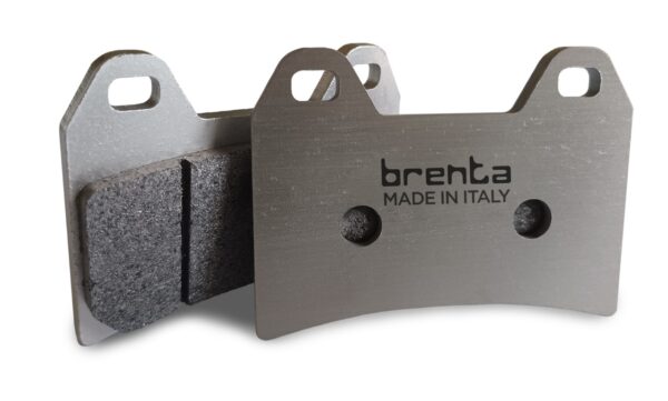 Two Brenta ceramic racing motorcycle brake pads.