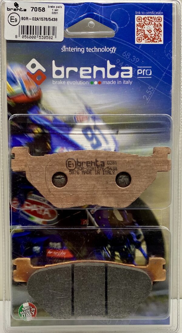 Brenta sintered pro brake pads for Yamaha TMAX models. Fits rear calipers. Part number BR7058.