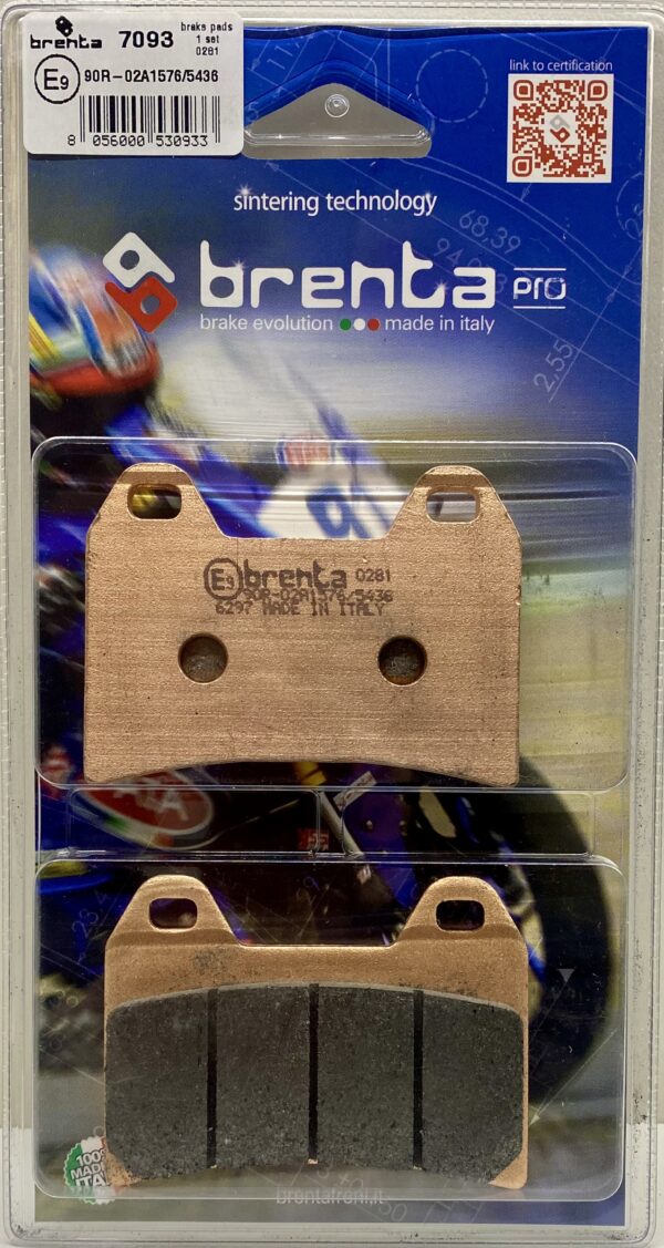 Brenta sintered pro brake pads. Part number BR7093. Fits many Ducati models.