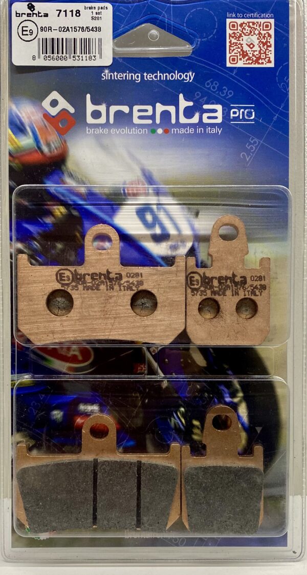 Brenta sintered pro brake pads. Two pads in blue packaging. Fit certain Yamaha models.