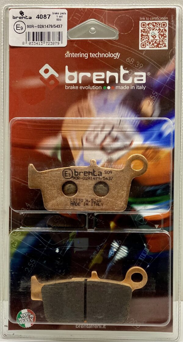 Part number BR4087. Brenta sintered brake pads for enduro, motard and cross models.