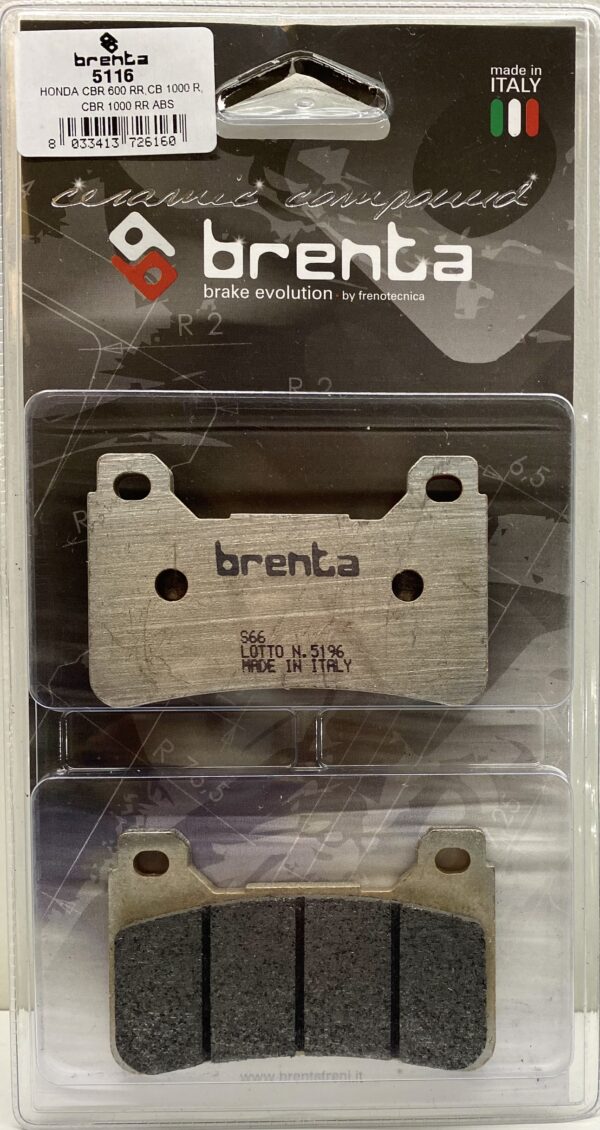 Brenta ceramic racing pads to fir front calipers of certain Honda sports bikes.